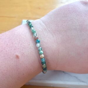 Small Earth Tone Glass Bead Elastic Bracelet